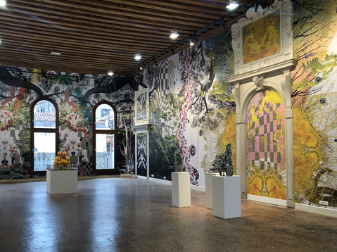 VENISE. L'artiste coréenne Haegue Yang. Palazzo Bollani