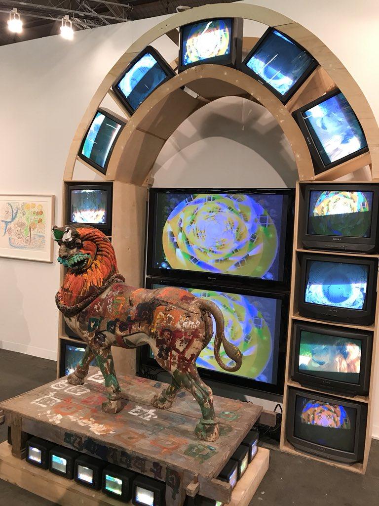 NEW YORK. L'artiste coréen Nam June Paik. Gagosian Gallery